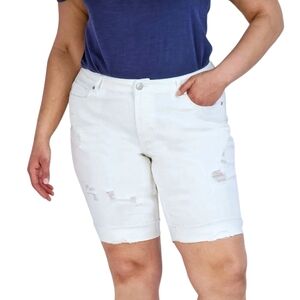 NWT Alivia Ford Roll Cuff Destructed Bermuda Shorts